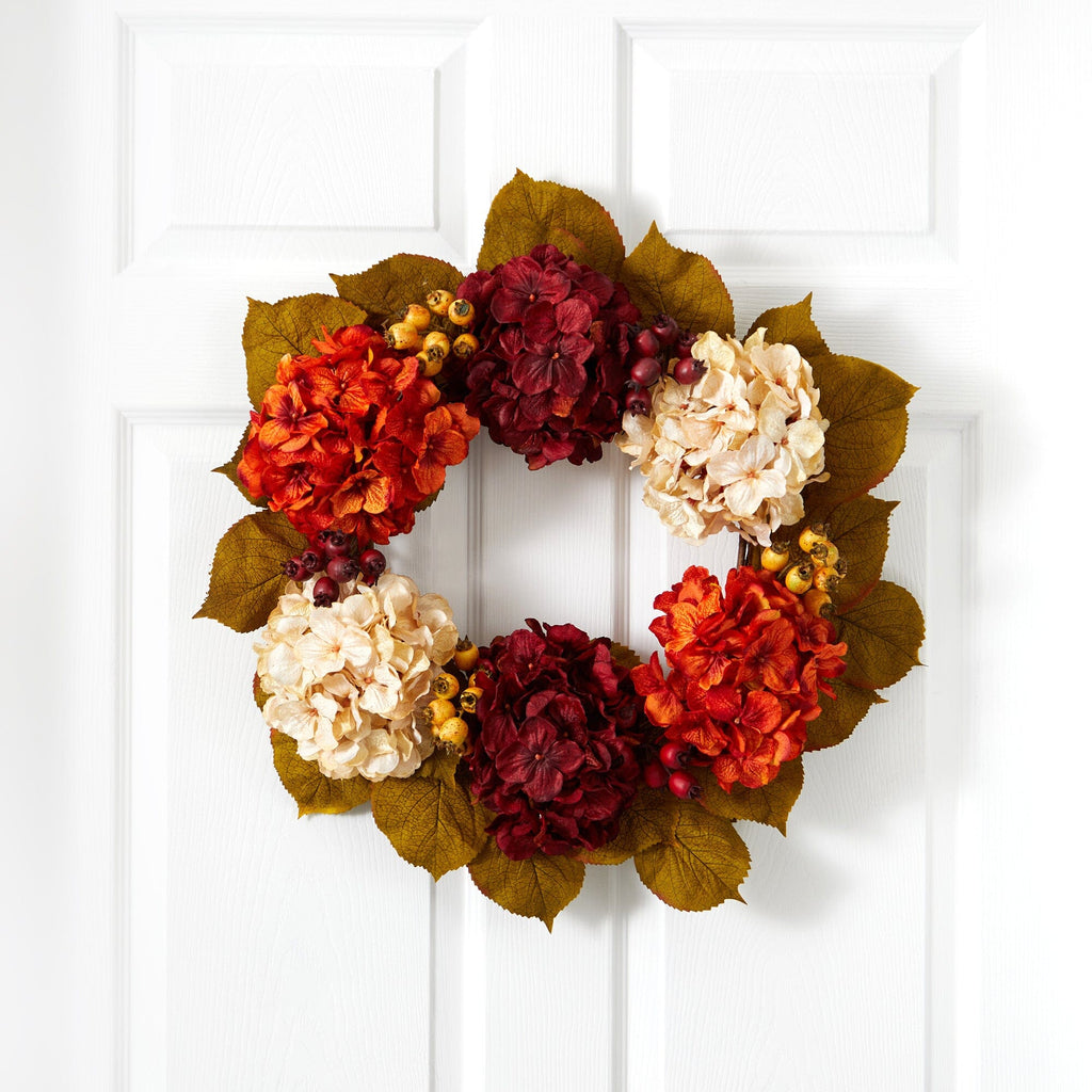 24” Fall Hydrangea Artificial Wreath