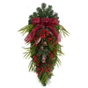 24” Holiday Christmas Pine Cones, Berry and Bells Artificial Wreath