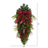 24” Holiday Christmas Pine Cones, Berry and Bells Artificial Wreath