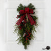 24” Holiday Christmas Pine Cones, Berry and Bells Artificial Wreath