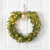 24" Holiday Christmas Pre-Lit Cascading Pine Artificial Wreath