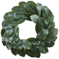 24” Artificial Magnolia Leaf Wreath