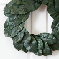 24” Artificial Magnolia Leaf Wreath