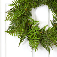 24” Mixed Fern Artificial Wreath
