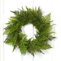 24” Mixed Fern Artificial Wreath