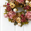 24" Artificial Peony Hydrangea Wreath