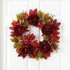 24” Peony Sedum Artificial Wreath