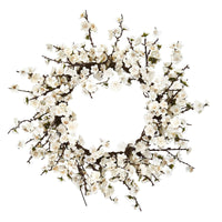 24” Silk Plum Blossom Artificial Wreath