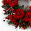 24" Poinsettia Artificial Wreath