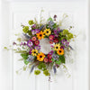 24” Spring Garden Artificial Wreath w/Twig Base