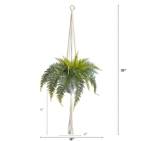 25” Fern Hanging Artificial Plant in Decorative Basket