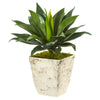 26” Large Agave Artificial Plant in Country White Planter