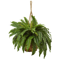 29" Boston Fern Artificial Hanging Basket