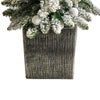 3’ Flocked Highland Fir Artificial Christmas Tree, 127 Branches & 20 LED Globe Lights in Decorative Planter