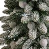 3’ Flocked Highland Fir Artificial Christmas Tree, 127 Branches & 20 LED Globe Lights in Decorative Planter