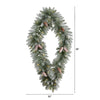 3' Holiday Christmas Geometric Diamond Frosted Artificial Wreath w/ Pinecones & 50 Warm White LED Lights