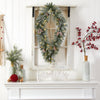 3' Holiday Christmas Geometric Diamond Frosted Artificial Wreath w/ Pinecones & 50 Warm White LED Lights