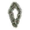 3' Holiday Christmas Geometric Diamond Frosted Artificial Wreath w/ Pinecones & 50 Warm White LED Lights