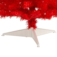 3’ Red Artificial Christmas Tree with 50 LED Lights and 118 Bendable Branches