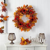 30” Fall Acorn, Sunflower, Berries and Autumn Foliage Artificial Wreath