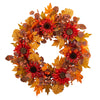 30” Fall Acorn, Sunflower, Berries and Autumn Foliage Artificial Wreath