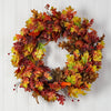 32” Autumn Oak Leaf, Berries and Pumpkin Artificial Autumn Wreath