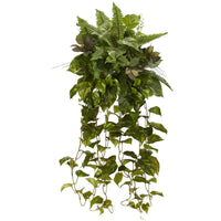 36” Mixed Greens Hanging Artificial Plant (Set of 2)