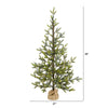 4’ Fraser Fir “Natural Look” Artificial Christmas Tree with 100 Clear LED Lights, a Burlap Base and 403 Bendable Branches