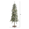 4.5’ Flocked Washington Alpine Artificial Christmas Tree with 100 White Warm LED Lights and 285 Bendable Branches