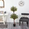 4.5' Artificial Olive Double Topiary Silk Tree