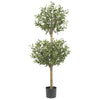 4.5' Artificial Olive Double Topiary Silk Tree