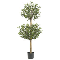 4.5' Artificial Olive Double Topiary Silk Tree