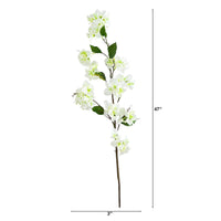 47" Artificial Bougainvillea Flower Stems - Set of 3