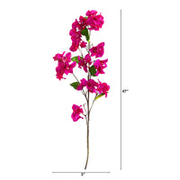 47" Artificial Bougainvillea Flower Stems - Set of 3