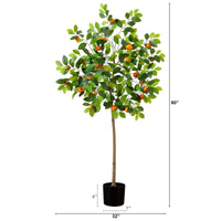 5’ Artificial Tangerine Tree