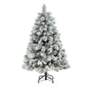 5’ Flocked Oregon Pine Artificial Christmas Tree with 200 Clear Lights and 347 Bendable Branches