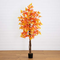 6’ Autumn Deluxe Maple Artificial Fall Tree