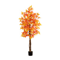 6’ Autumn Deluxe Maple Artificial Fall Tree