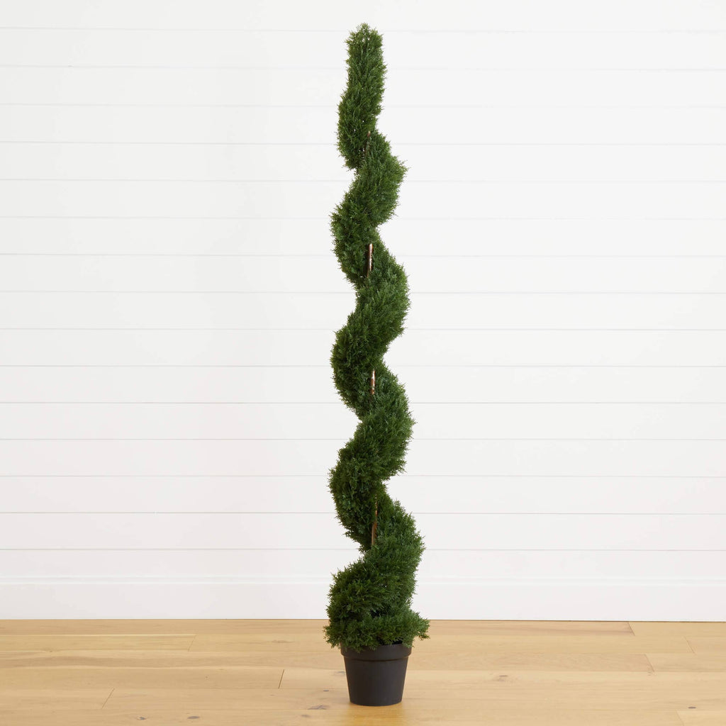 6' Artificial Cedar Spiral Silk Tree (In-door/Out-door)