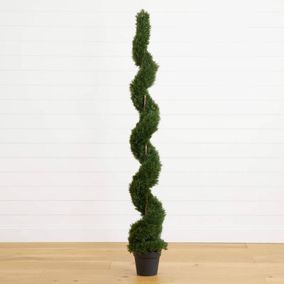 6' Artificial Cedar Spiral Silk Tree (In-door/Out-door)