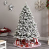 6’ Flocked Oregon Pine Artificial Christmas Tree with 300 Clear Lights and 551 Bendable Branches