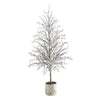 6’ Snowed Twig Artificial Christmas Tree in Decorative Planter