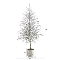 6’ Snowed Twig Artificial Christmas Tree in Decorative Planter