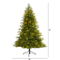 6.5’ Colorado Mountain Fir “Natural Look” Artificial Christmas Tree with 400 Clear LED Lights & 2056 Bendable Branches