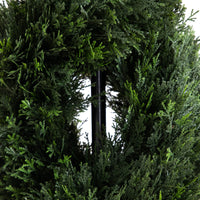 7' Double Pond Cypress Spiral Artificial Topiary UV Resistant (Indoor/Outdoor)