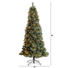 8’ Frosted Tip British Columbia Mountain Pine Artificial Christmas Tree With  500 Clear Lights 