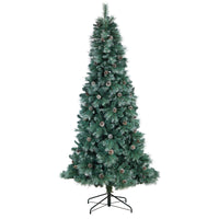 8’ Frosted Tip British Columbia Mountain Pine Artificial Christmas Tree With  500 Clear Lights 