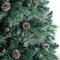 8’ Frosted Tip British Columbia Mountain Pine Artificial Christmas Tree With  500 Clear Lights 