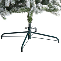 9’ Flocked South Carolina Spruce Artificial Christmas Tree, 850 Clear Lights & 2329 Bendable Branches