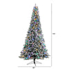 9.5' Flocked British Columbia Mountain Fir Artificial Christmas Tree With 150 Multi Color Globe Bulbs